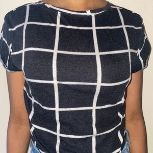 Pattern Black and White Crop Top SZ XS